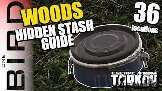 Comprehensive guide to 36 HIDDEN CACHE / STASH locations on WOODS | Escape From Tarkov