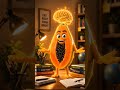 पपीता खाओ और Brain Pawar बढ़ाओ 🧠#shorts #ytshorts #papaya #objecttalk #pixarstyle #aianimation