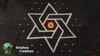 Simple Rangoli Design with 9x5 dot | Beautiful Rangoli Kolam | Friday Special Rangoli Muggulu screenshot 5