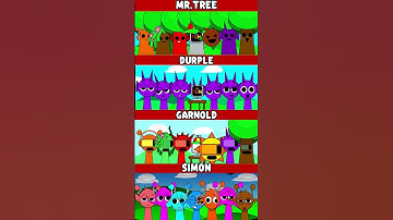 Mr.Tree vs Durple vs Garnold vs Simon Incredibox Sprunki MIX VERSION #sprunki #mrtree #durple