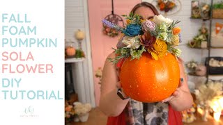 How to add flowers to a pumpkin - fall home decor diy tutorial