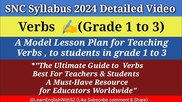 a model lesson plan verbs | snc syllabus 2024 | snc English | learn verbs  | @learnenglishtv4u
