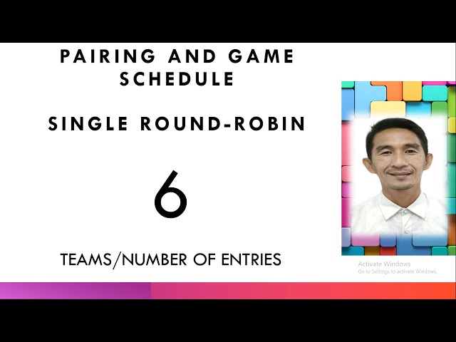 Single Round Robin; Pairing And Game Schedule For 6 Teams - Youtube