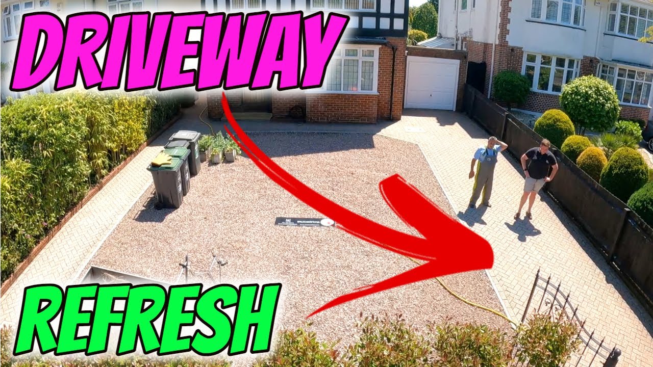 Pressure washing driveway refresh