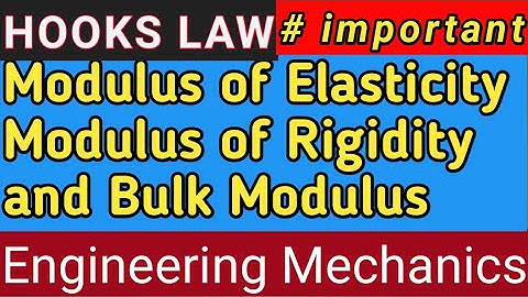 Hooks law, Modulus of Elasticity, Modulus of Rigidity & Bulk Modulus|| Lec-3 || Sumit Dwivedi