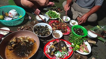 Cá trê chiên giòn, cua đồng hấp xả ,ốc biêu nấu mẻ lai rai ngày cuối tuần ♥️ lê quý lâm p#1