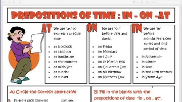 Chữa bài tập giới từ chỉ thời gian - Prepositions of Time