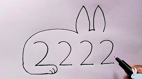Amazing Rabbit Drawing from Number 222 | Step-by-Step Rabbit Drawing Tutorial