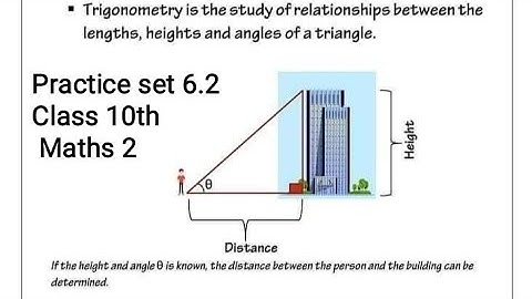 Practice Set 6.2 Trigonometry  Geometry  Class 10th Maths2 ssc board