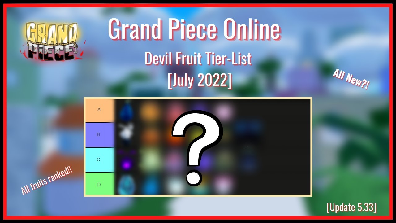[GPO] Devil Fruit TierList Ranking all Fruits July 2022 Info GPO ROBLOX YouTube