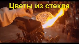 Стеклянные цветы. Ручная работа.Производство изделий из стекла.