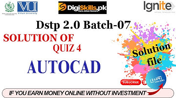 autocad quiz 4 batch 7 solution | digiskills autocad quiz 4 batch 7 #digiskills #autocad