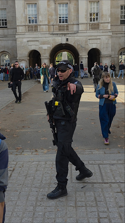 Officer Moves Everyone Behind the Bollards for Their Own Safety 🚨👮‍♂️🐎