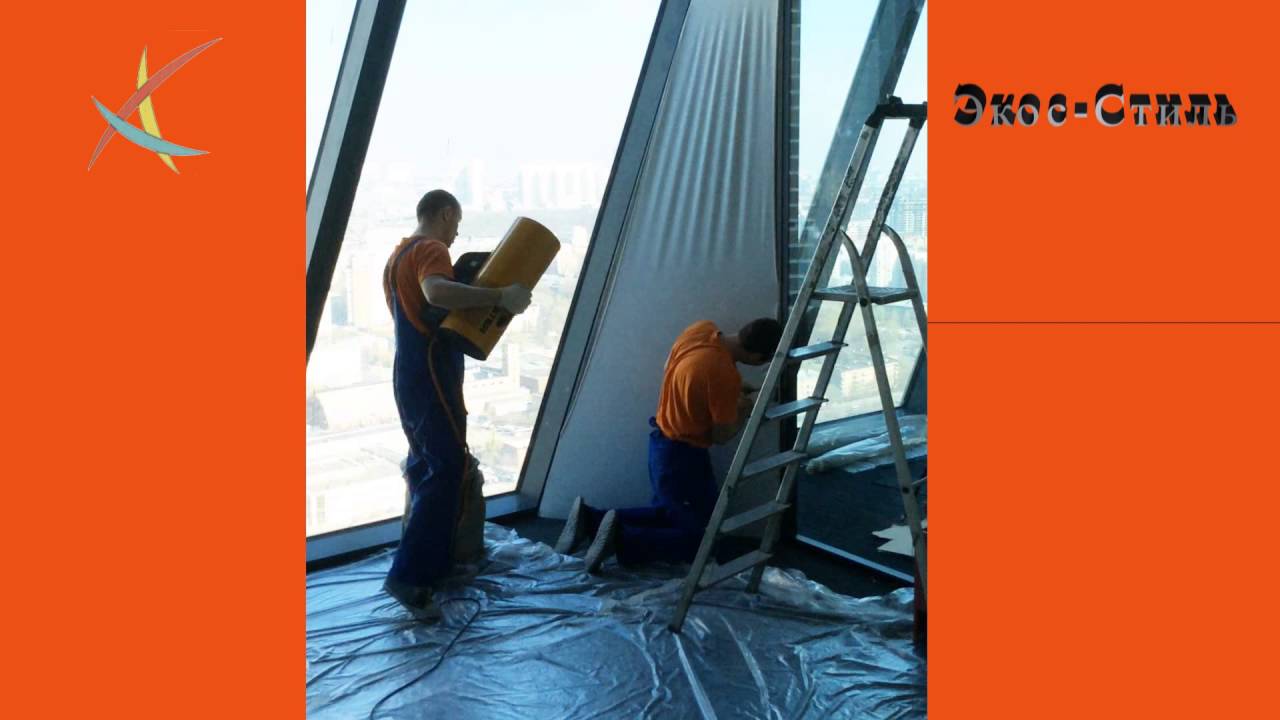 Монтаж меж-офисных перегородок с помощью полотна натяжного потолка ...