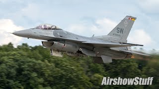 F-16 Mini-Demo and P-51 Heritage Flight (Thursday) - EAA AirVenture Oshkosh 2018
