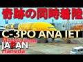 C-3PO ANA JETと同時着陸！奇跡の瞬間✈️【松山→羽田 / Canon R6 Mark II / iPhone15ProMax】