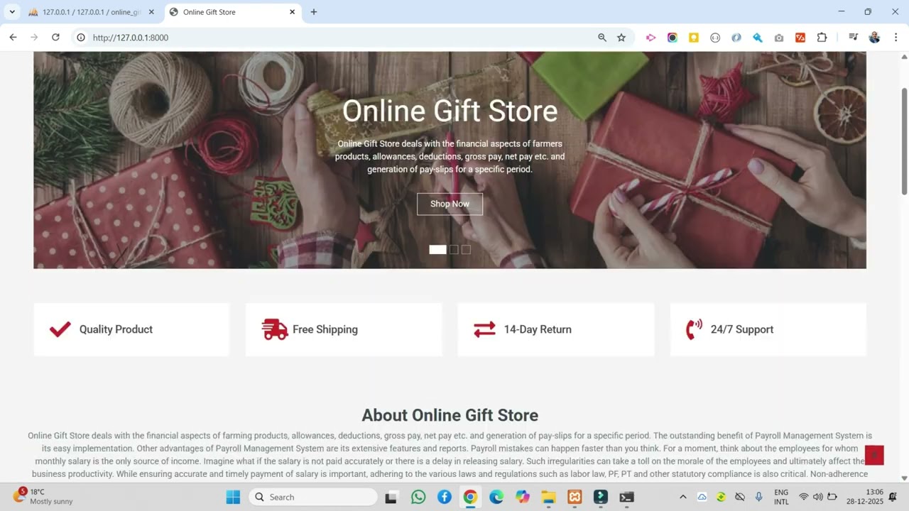 Интернет-магазин подарков - исходный код проекта на Python Django