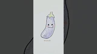 Cute Easy Drawing eggplant 🍆 | Cici Doodle
