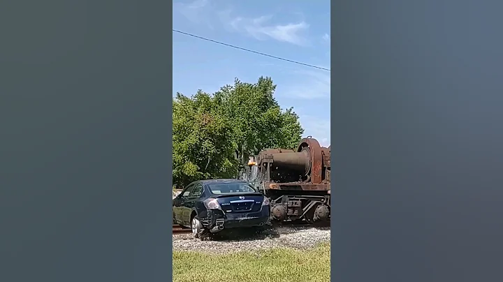 Train Hits Car #Shorts