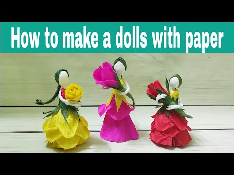 Tạo hình dáng người bằng giấy nhún | How to make a dolls with paper | tạo hình nhân vật| ART Thao162