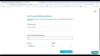 Training How to create a new shirofune team for a different country or currency