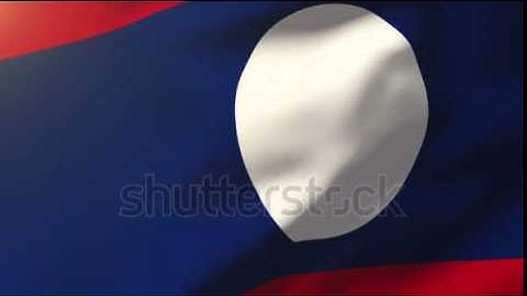 Laos flag waving in the wind. Looping sun rises style. Animation loop Stock video by