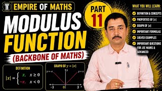 Modulus Function Part 11 | Complete Theory, Graph, Properties & JEE Main + Advanced Questions