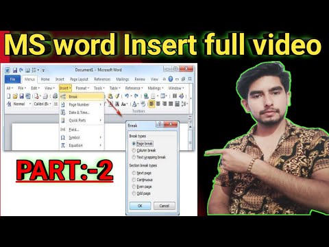 MS Word Microsoft Insert Full Tutorial Video