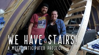Installing Stairs in the Cabin - Goodbye ladder