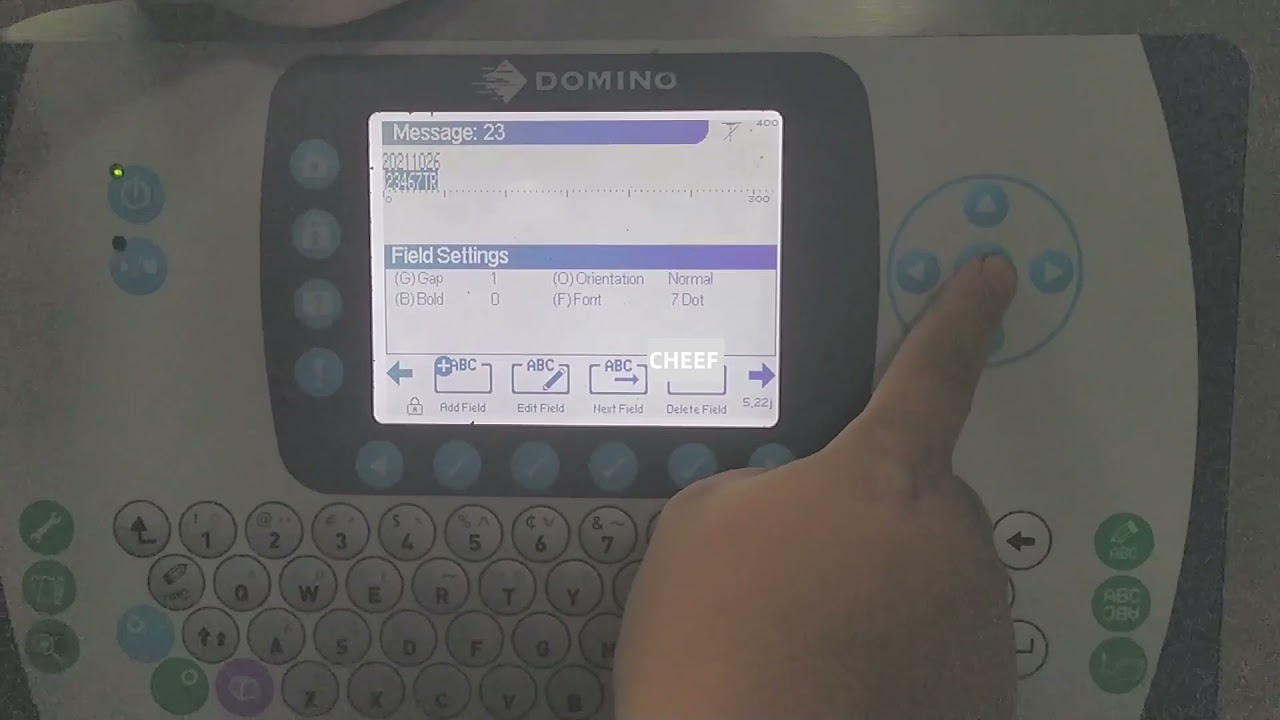 Domino A120 inkjet printer message editing!