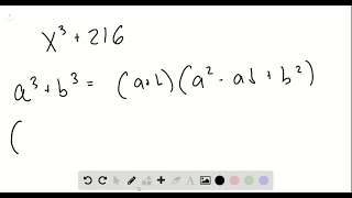 For the following exercises, factor the polynomials. x^3+216