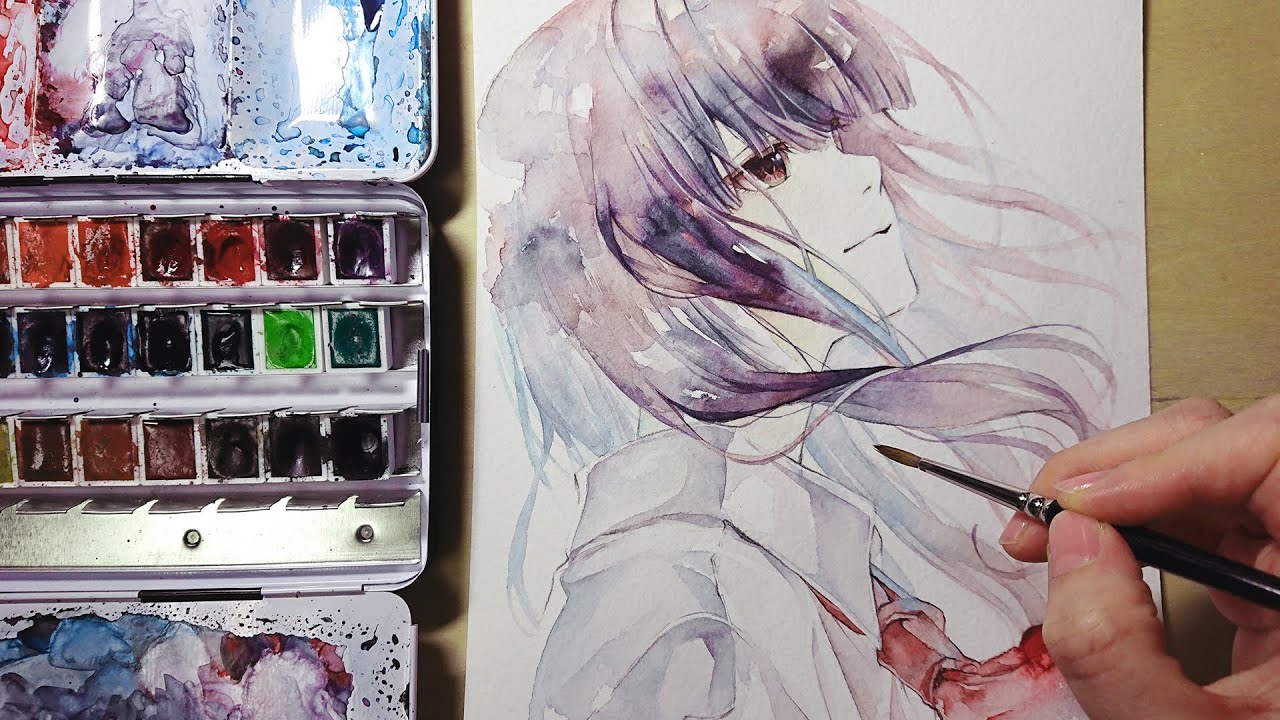 透明水彩 イラストメイキング 桜 Watercolor Painting Youtube