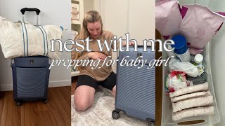 NEST WITH ME | postpartum meal test, hospital bag, and postpartum cart before baby arrives