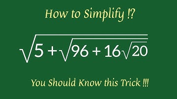 Simplify | Nice Square Root Maths Question | Cam you solve this ???