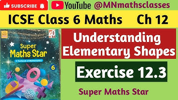 Icse Class 6 Maths chapter 12, Understanding Elementary Shapes, Ex 12.3 👍 Subscribe 👍 Like 