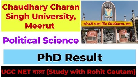 CCSU, MEERUT II PHD RESULT DECLARED II Political Science RESULT II CHAUDHARY CHARAN SINGH UNIVERSITY
