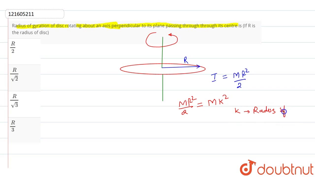 Radius Of Gyration Formula / Mass, Moments, Center of Mass, and Radius