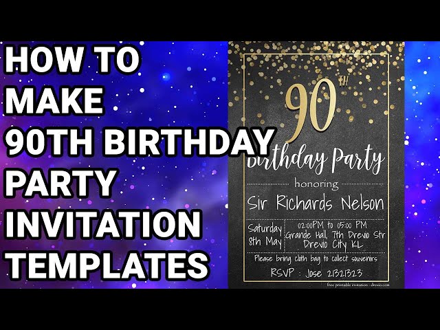 How To Make 90th Birthday Party Invitations Templates Free Download - YouTube how-to-make-90th-birthday-party-invitations-templates-free-download-youtube