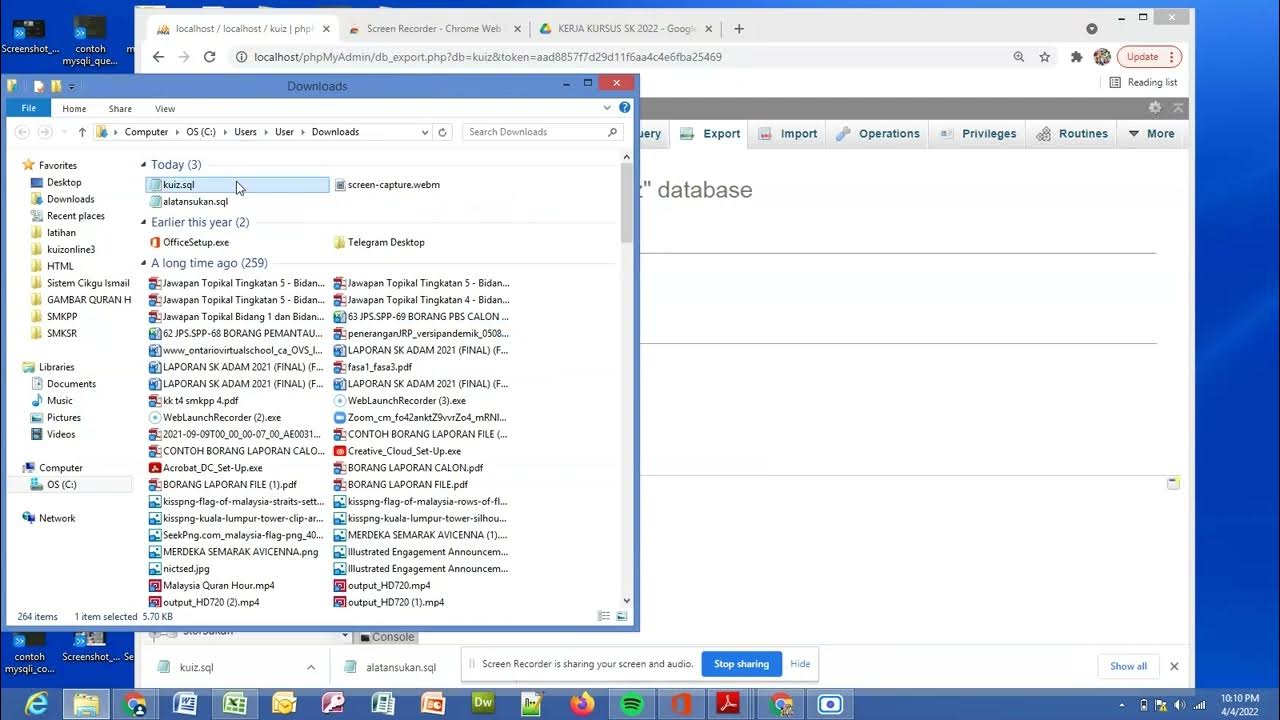 CARA BACKUP DATABASE KEPADA FORMAT SQL DAN UPLOAD KE GOOGLE DRIVE - YouTube