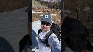 Snow at 8,100' on the Pacific Crest Trail at Mountain High ski resort near Wrightwood, California