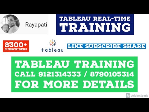 Scenario Based Tableau Training Batch 6 Tableau Introduction Rayapati Analytics Youtube