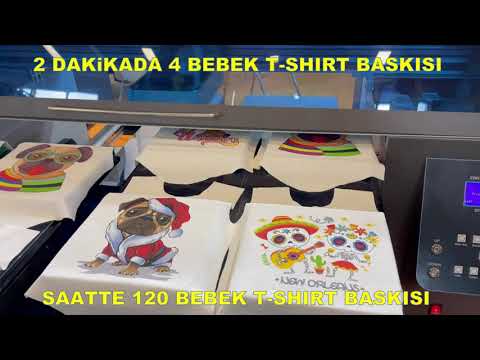 Pamuklu Bebek Dijital Tişört Baskı Makinesi saatte 120 adet POWERJET 32 2H DTG printer. 120 prints/h