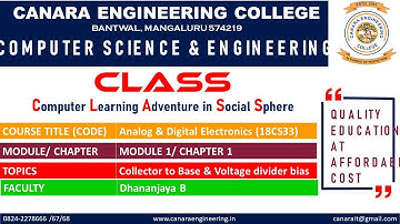 VTU ADE(18CS33) Analog & Digital electronics Biasing of transistors[Optoelectronics and BJT] (M1 L5)