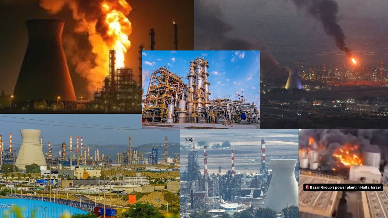 BREAKING 🚨This is Haifa, Iran is hitting Israel hard Bazan Group's power plant in Haifa
