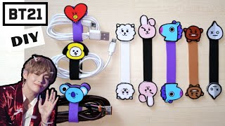 How To Make Bt21 Diy Cord Organizer Bts Diy Handmade - No Print Foam Sheet Crafts