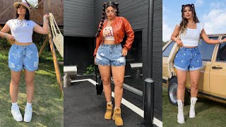 Absolutely Gorgeous Plus Size Summer Simple Casual Solid Color Denim Shorts 2025