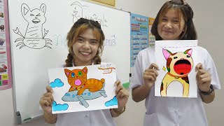 หนังสั้น | วาดภาพ+ภาพระบายสี ป๊อปแคท | Drawing + coloring Pop-CAT