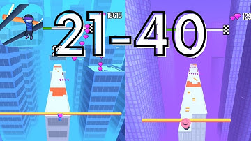 Roof Rails | Levels 21-40 | Gameplay Walkthrough (iOS, Android)