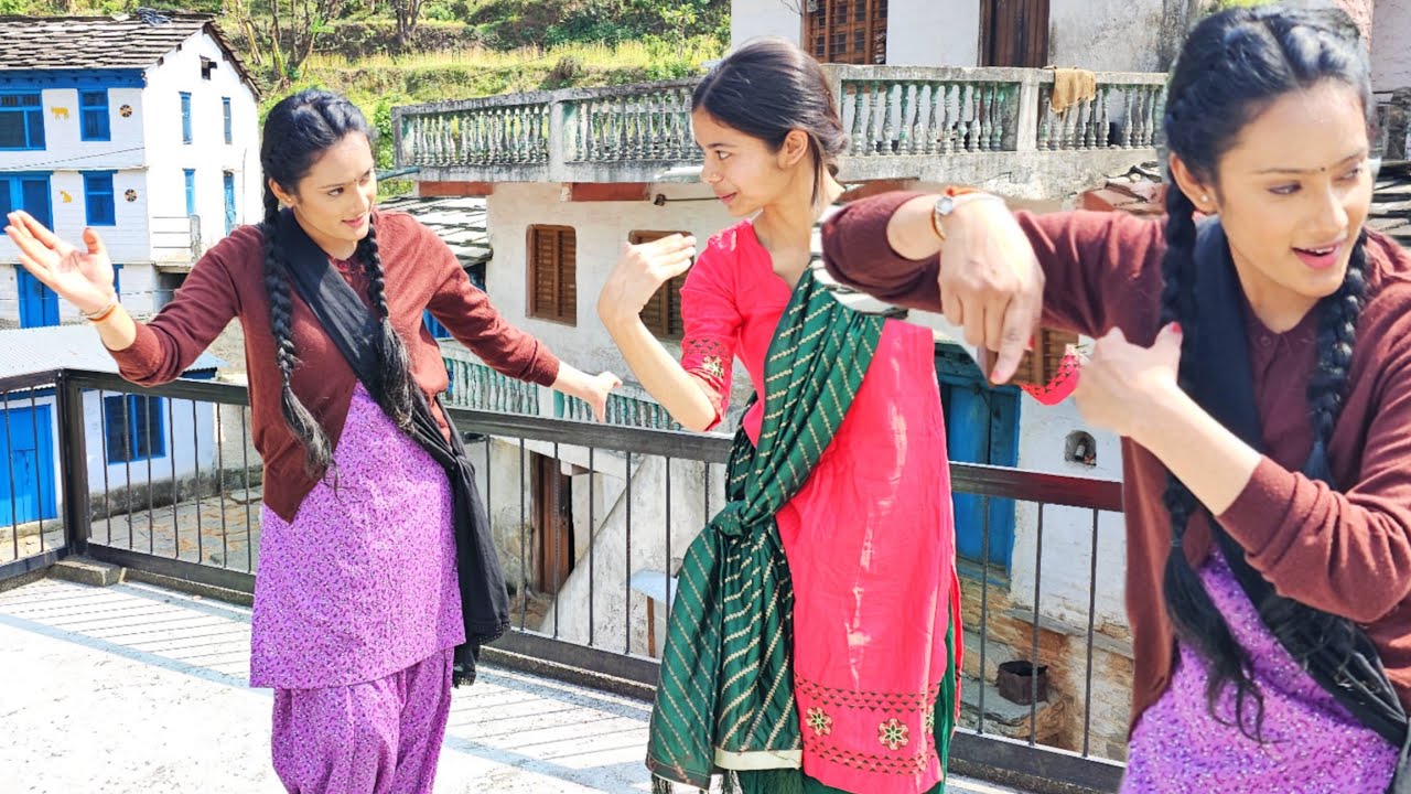 वैशाली ने सिखाया @Bhawna Chuphal को डांँस 🤩💃 | pahadi song shooting 📸 | daily vlogs| pahadi life