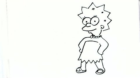 How to draw Lisa Simpson- - in easy steps for children. beginners